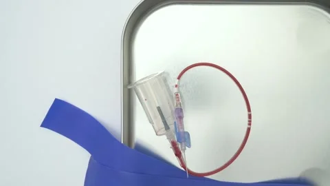 Hantavirus blood sample collection procedure in laboratory Stockbeeldmateriaal 334840420