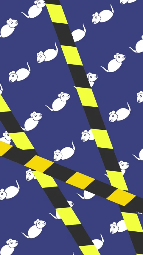 Hantavirus control quarantine zone pattern in vertical backdrop Stock Footage 335145489