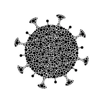 Hantavirus Dotted Vector Icon. Viral cell illustration made of circles and .. Stock Illustration