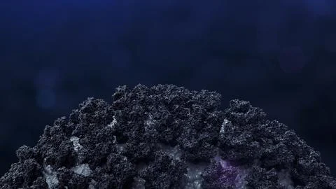 Hantavirus Particle 3D Render Dark Navy Bottom Composition 库存插图