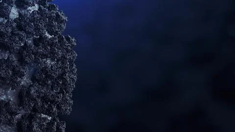 Hantavirus Particle 3D Render Dark Navy Left Composition 库存插图