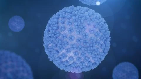 Hantavirus Particle 3D Render Navy Blue Centre 库存插图