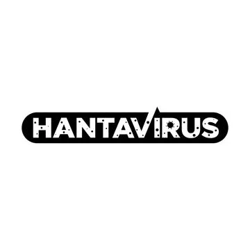 Hantavirus Typographic Vector Emblem. Black capsule logo text design with a.. Stock Illustration