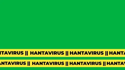 Hantavirus Warning Tape on Green Screen Background for Medical and Health A.. Stock Footage 340023931
