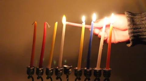 Hanukkah Candles Vídeo Stock 22667737