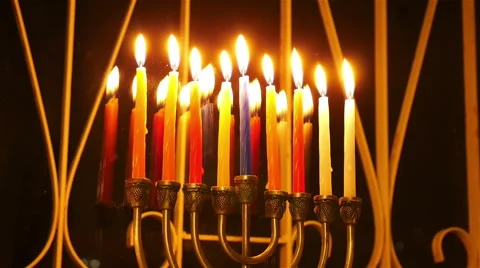 Hanukkah Candles Video stock 57199660