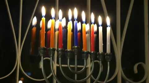 Hanukkah Candles Video stock 57200929