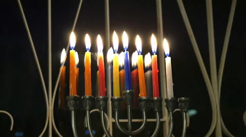 Hanukkah Candles Video stock 57201934
