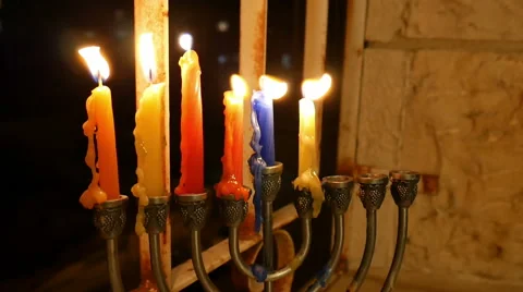 Hanukkah Candles Video stock 57209563