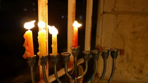 Hanukkah Candles Video stock 57211417