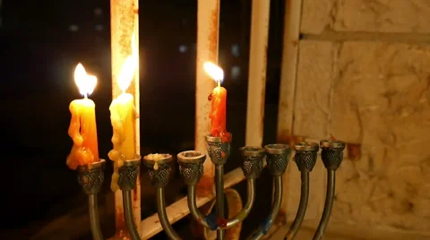 Hanukkah Candles Video stock 57212237