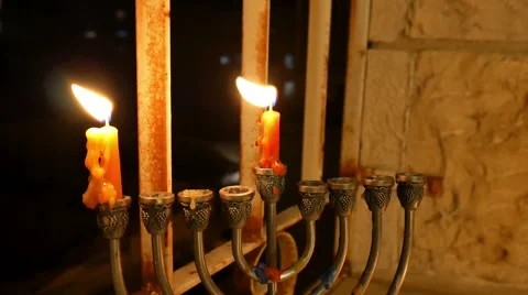 Hanukkah Candles Video stock 57212581