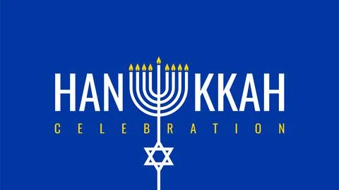 Hanukkah celebration flat design text vector stock Stock Illustration