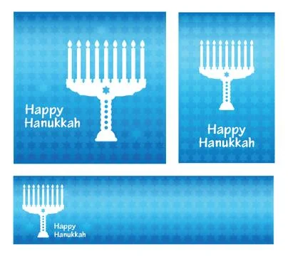 Hanukkah greeting card. Banners template with Happy Hanukkah Stock Illustration