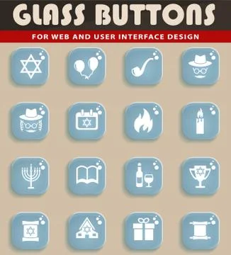 Hanukkah icon set Stock Illustration