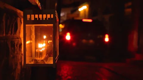Hanukkah lights 1 Stock-Footage 45415418