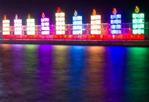Hanukkah lights 写真素材