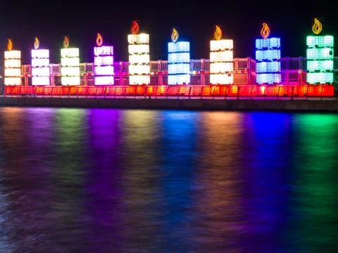 Hanukkah lights Stock Photos