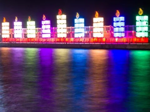 Hanukkah lights Stock Photos