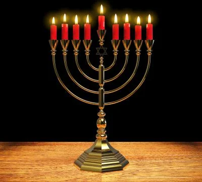 Hanukkah menorah 3D render Stock Illustration