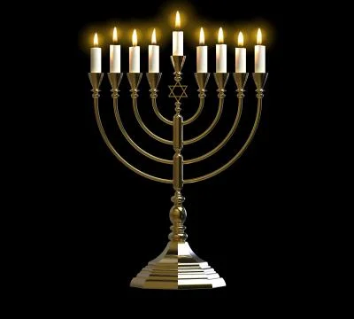 Hanukkah menorah 3D render Stock Illustration