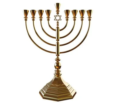Hanukkah menorah 3D render Stock Illustration