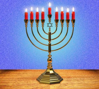 Hanukkah menorah 3D render Stock-Illustration
