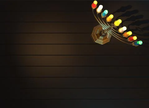 Hanukkah menorah 3D render Stock Illustration