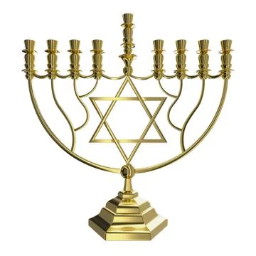 Hanukkah menorah 3D render Stock Illustration