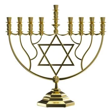 Hanukkah menorah 3D render Stock Illustration