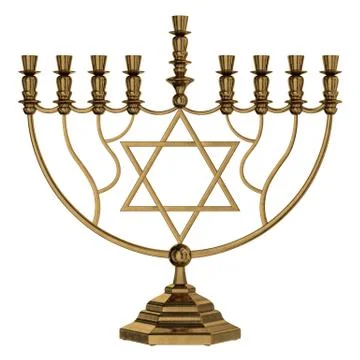 Hanukkah menorah 3D render Stock Illustration