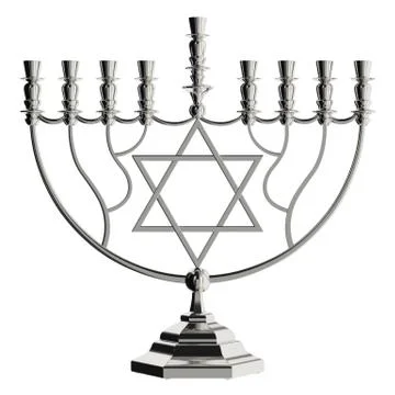 Hanukkah menorah 3D render Stock Illustration