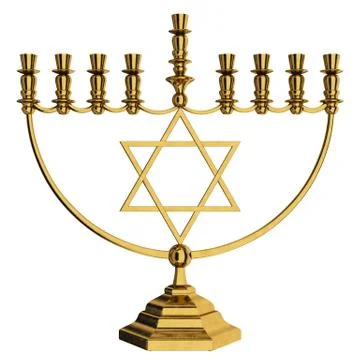 Hanukkah menorah 3D render Stock Illustration