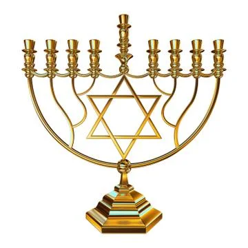 Hanukkah menorah 3D render Stock Illustration