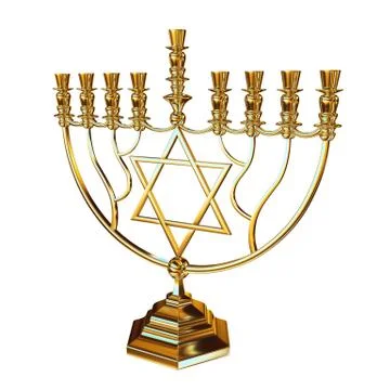 Hanukkah menorah 3D render Stock Illustration