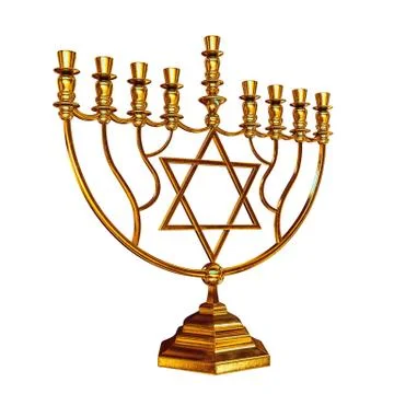 Hanukkah menorah 3D render Stock Illustration