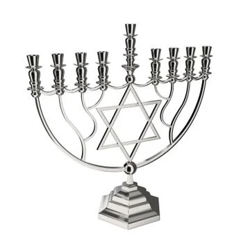 Hanukkah menorah 3D render Stock Illustration