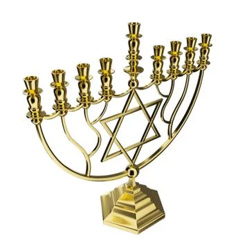 Hanukkah menorah 3D render Stock Illustration