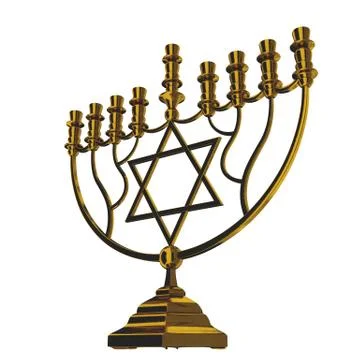 Hanukkah menorah 3D render Stock Illustration