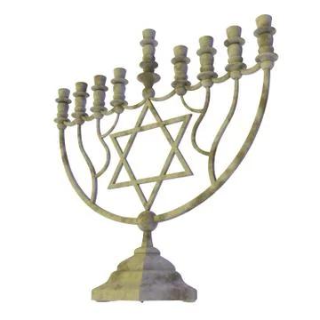 Hanukkah menorah 3D render Stock Illustration