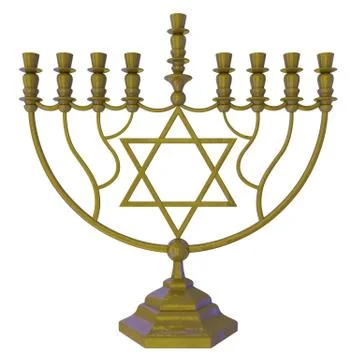 Hanukkah menorah 3D render Stock Illustration