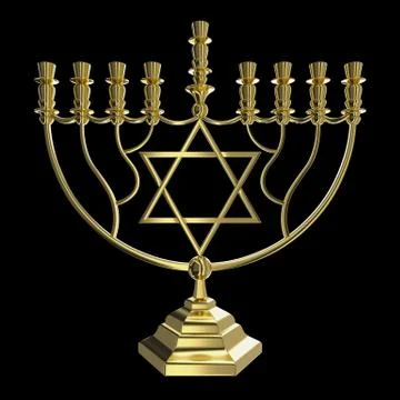 Hanukkah menorah 3D render Stock Illustration