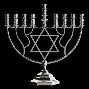 Hanukkah menorah 3D render Stock-Illustration