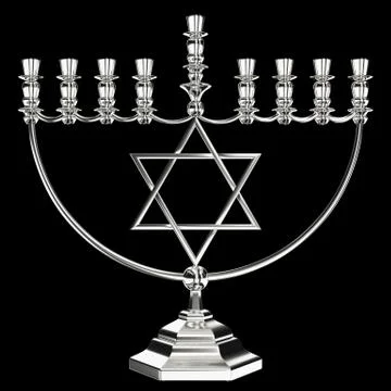 Hanukkah menorah 3D render Stock Illustration