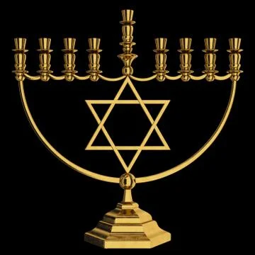 Hanukkah menorah 3D render Stock Illustration