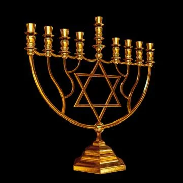 Hanukkah menorah 3D render Stock Illustration