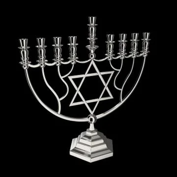 Hanukkah menorah 3D render Stock Illustration