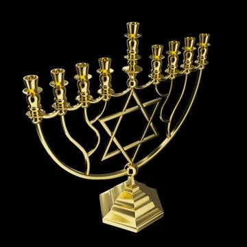 Hanukkah menorah 3D render Stock Illustration