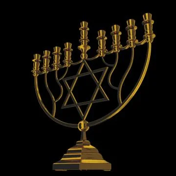 Hanukkah menorah 3D render Stock Illustration
