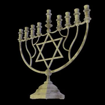 Hanukkah menorah 3D render Stock-Illustration